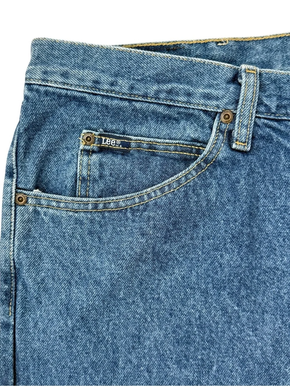 Lee Regular Fit Jeans Mens 42x36 Fits 40x36 Medium Wash Straight Leg 100% Cotton